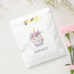 Rosa Einhorn Blumen Cupcake Geburtstag Geschenktütchen