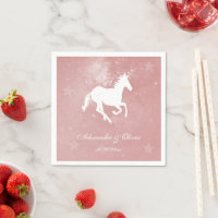 Rosa Einhorn Brautparty Napkin