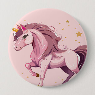 Rosa Einhorn-Buttom Button