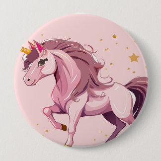 Rosa Einhorn-Buttom Button