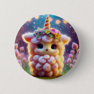 Rosa Einhorn Button