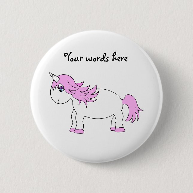 Rosa Einhorn Button (Vorderseite)