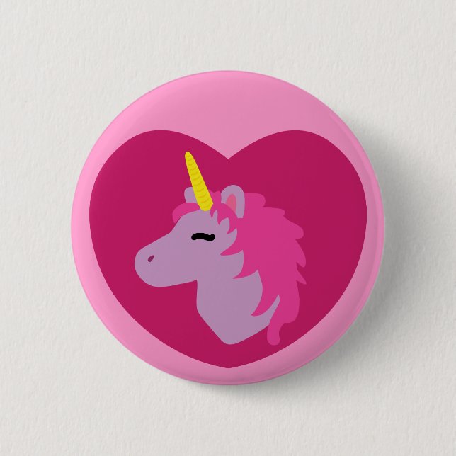 Rosa Einhorn Button (Vorderseite)