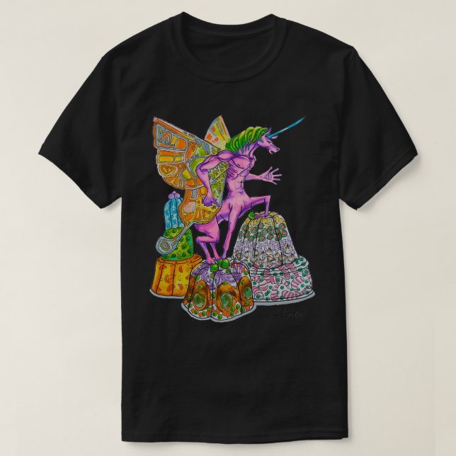 Rosa Einhorn Centaur Butterfly Jello Molds T-Shirt (Design vorne)