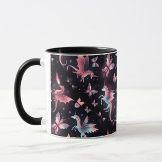 Rosa Einhorn-Drachen-Mix Tasse