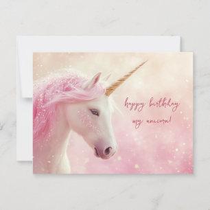 Rosa Einhorn Geburtstag Postkarte
