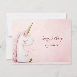Rosa Einhorn Geburtstag Postkarte