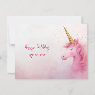 Rosa Einhorn Geburtstag Postkarte