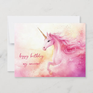 Rosa Einhorn Geburtstag Postkarte