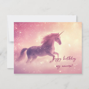 Rosa Einhorn Geburtstag Postkarte