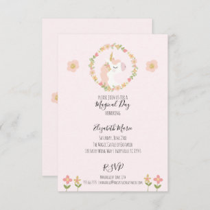 Rosa Einhorn Geburtstagsparty Einladungen