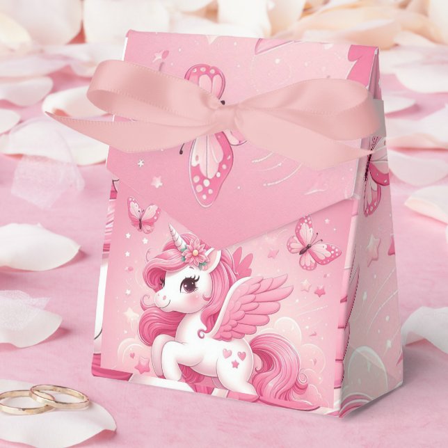 Rosa Einhorn Geschenkschachtel (Hochzeit)