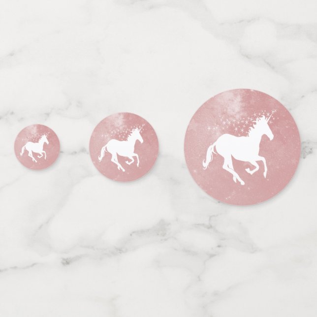 Rosa Einhorn Hochzeitstisch Confetti Konfetti (Vorderseiten)