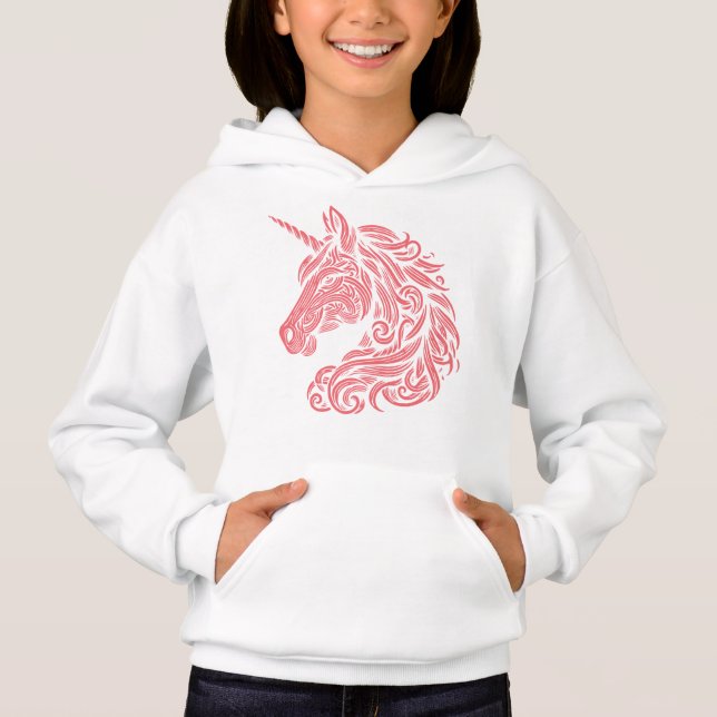 Rosa Einhorn Hoodie (Vorderseite)