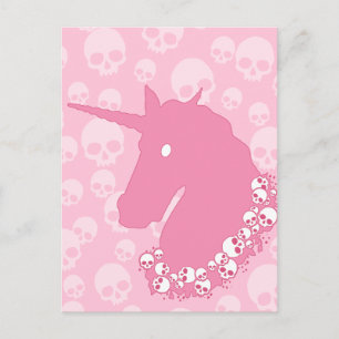 Rosa Einhorn mit Möwen Postkarte