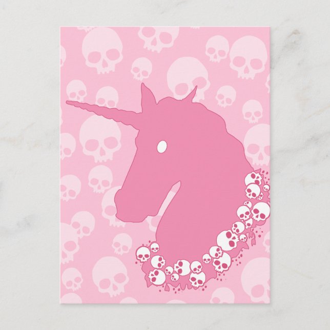Rosa Einhorn mit Möwen Postkarte (Vorderseite)