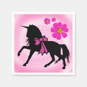Rosa Einhorn Party Papier Napkin Serviette