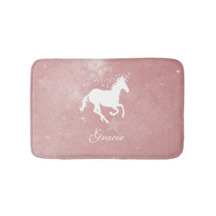 Rosa Einhorn Personalisiert Bath Mat Badematte
