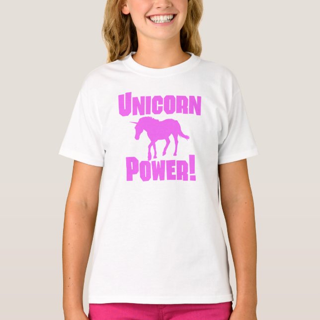 Rosa Einhorn-Power T-Shirt (Vorderseite)