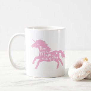 Rosa Einhorn-Silhouette Zauber In Dir Zitat Kaffeetasse