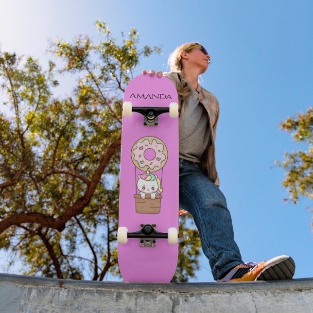 Rosa Einhorn Skateboard (Außenbereich 1)