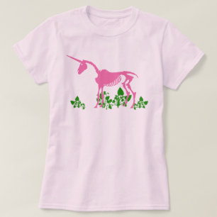 Rosa Einhorn Skelett T-Shirt