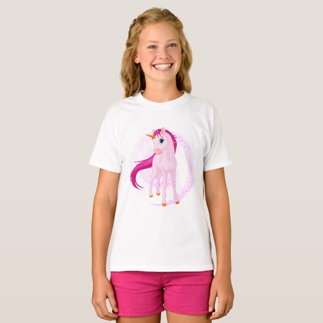 Rosa Einhorn T-Shirt (Vorne ganz)