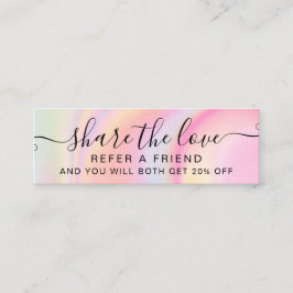 Rosa Einhornkarte mit gürtelnem Regenbogenmarmor Mini Visitenkarte