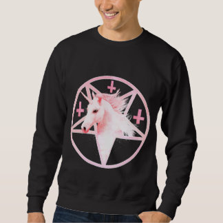 Rosa Einhornpentagram-Sweatshirt Sweatshirt