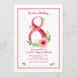 Rosa Einladung der Nr.-8