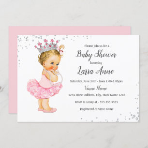 Rosa Einladung Schein-Prinzessin-Babyparty