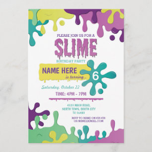 Rosa Einladung zum Geburtstag von Slime Driving Gi