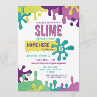 Rosa Einladung zum Geburtstag von Slime Driving Gi