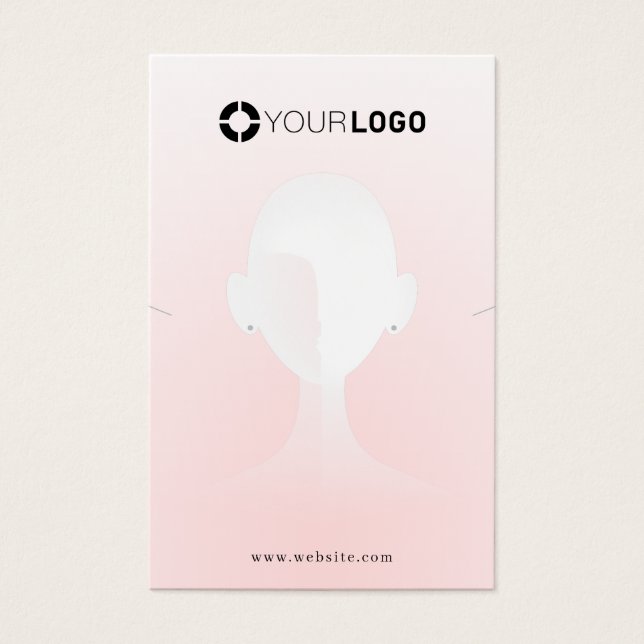 Rosa einzigartige Portrait-Logo Ohrring-Anzeige (Vorderseite)