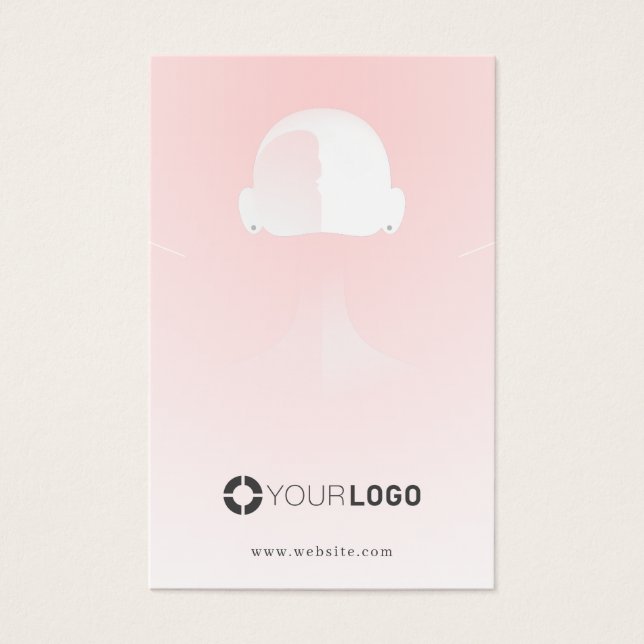 Rosa einzigartige Portrait-Logo Ohrring-Anzeige (Vorderseite)