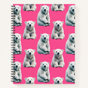 Rosa Eisbär Musterdesign Notizbuch