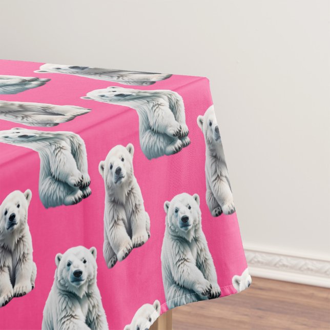 Rosa Eisbär Musterdesign  Tischdecke (Von Creator hochgeladen)