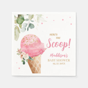 Rosa Eiscreme-Baby-Party  Serviette