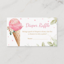 Rosa Eiscreme-Baby-Shower-Windel-Raffle