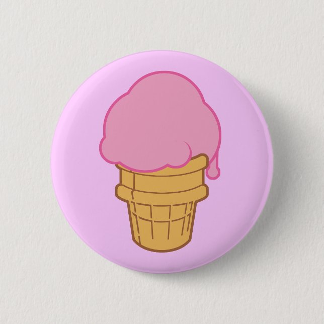 Rosa Eiscreme Button (Vorderseite)