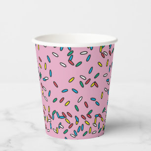Rosa Eiscreme farbenfrohe Sprinklen Pappbecher