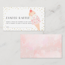 Rosa Eiscreme Gold Windeln Raffelschein Begleitkarte