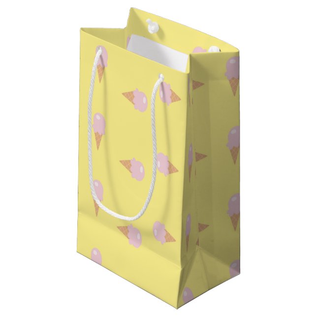 Rosa Eiscreme Kleine Geschenktüte (Vorderseite Schrägansicht)