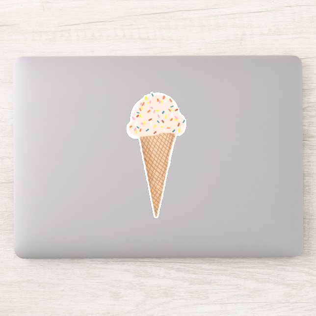 Rosa Eiscreme Kone mit Sprinkles Illustration Aufkleber (Computer)