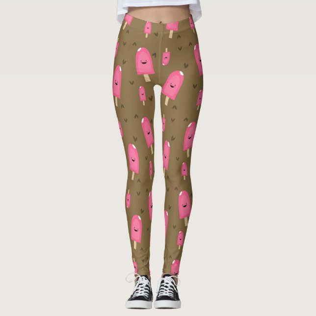 Rosa Eiscreme Leggings (Vorderseite)