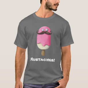 Rosa Eiscreme mit den Schnurrbärten T-Shirt
