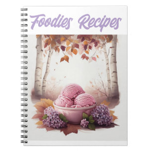 Rosa Eiscreme mit Lilac Blume Feinschmecker Rezept Notizblock