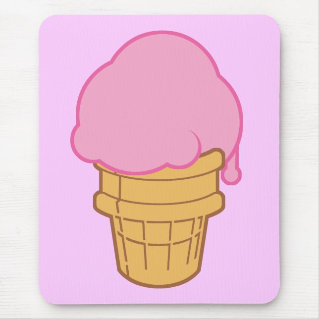 Rosa Eiscreme Mousepad (Vorne)