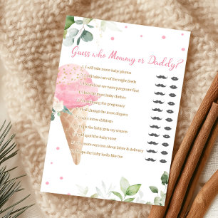 Rosa Eiscreme-Ratspiel-Mommy-oder-Daddy-Spiel