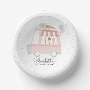 Rosa Eiscreme Truck Geburtstagsparty Dekorationen Pappteller